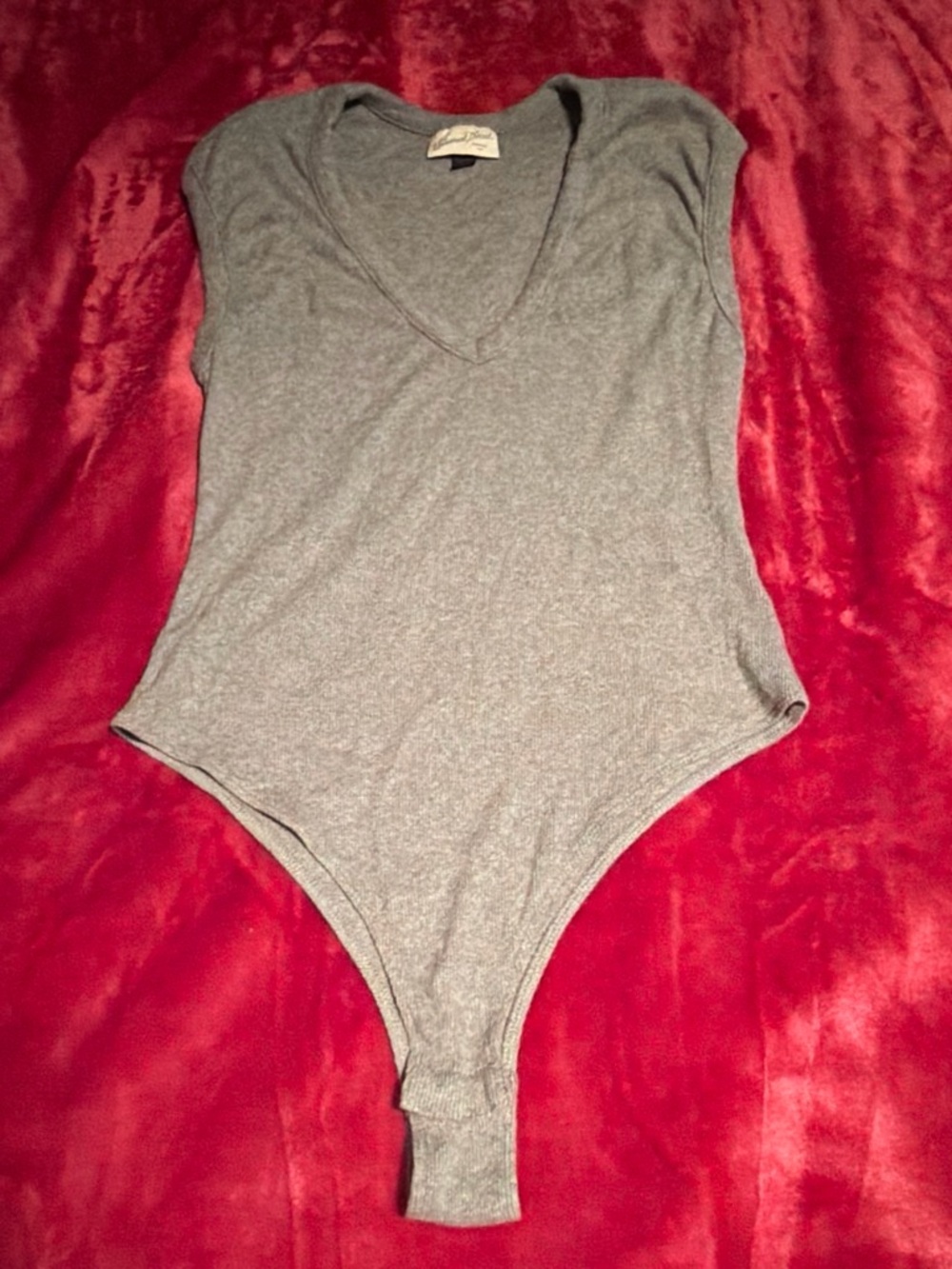 Universal Thread Gray V-Neck Sleeveless Bodysuit
